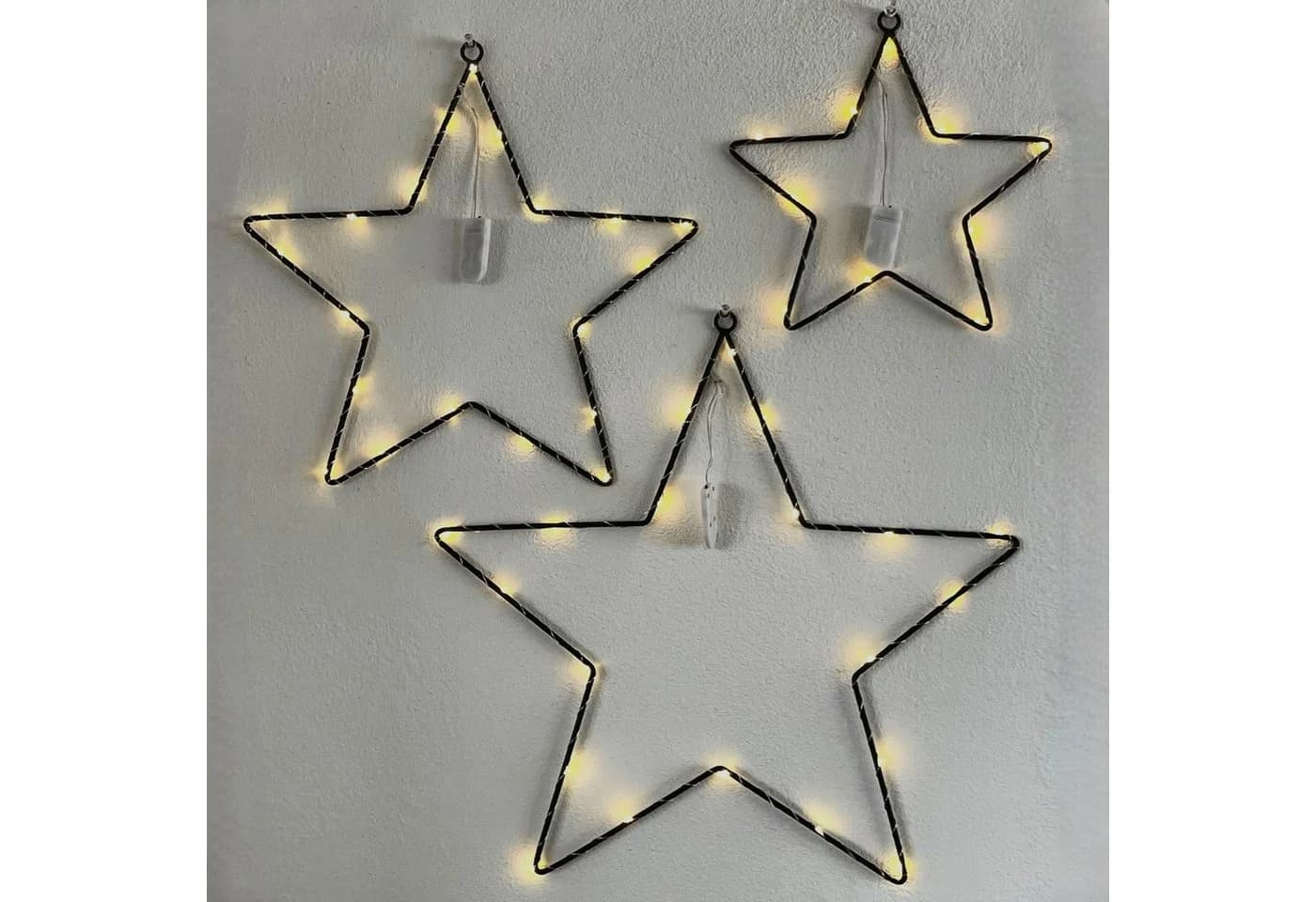 Dragimex Dekoobjekt LED-STERN Metallstern Weihnachtsdeko SCHWARZ Ø 45cm