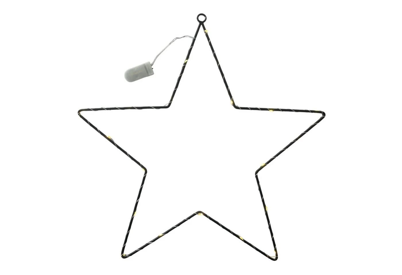 Dragimex Dekoobjekt LED-STERN Metallstern Weihnachtsdeko SCHWARZ Ø 45cm - Bild 2