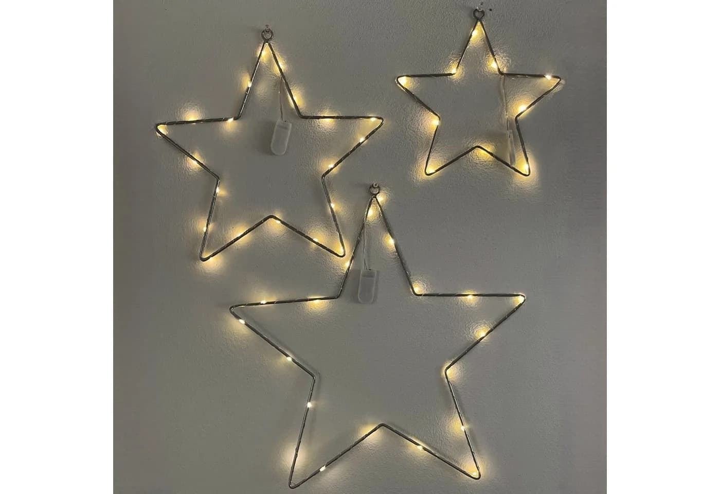 Dragimex Dekoobjekt LED-STERN Metallstern Weihnachtsdeko SILBER Ø 25cm