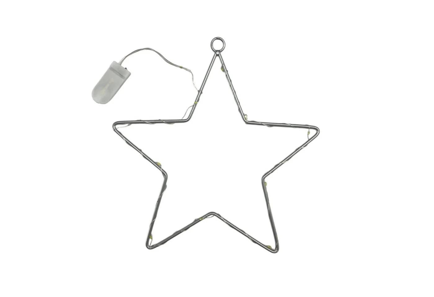Dragimex Dekoobjekt LED-STERN Metallstern Weihnachtsdeko SILBER Ø 25cm - Bild 2