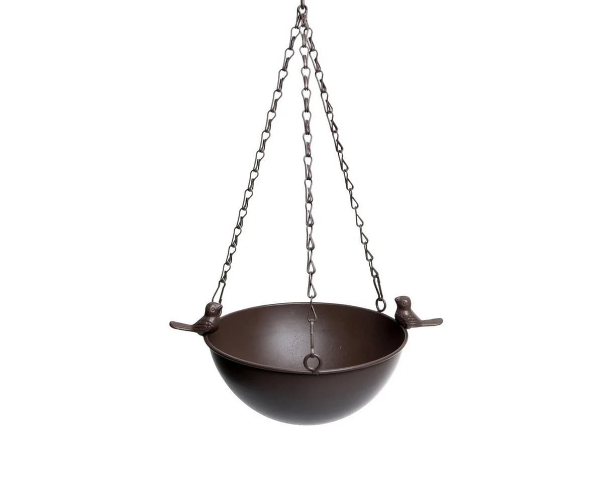 finehomegarden Vogeltränke „Piepmatz“ Hängend Metall Dunkelbraun - Bild 2