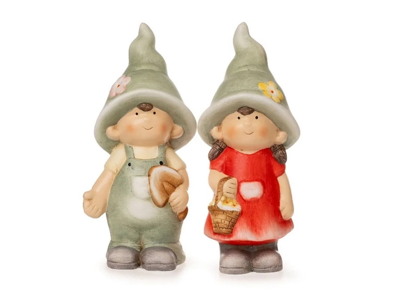 Dragimex Gartenkinder Keramik 21,5 cm – Junge & Mädchen – Frühlingsdeko