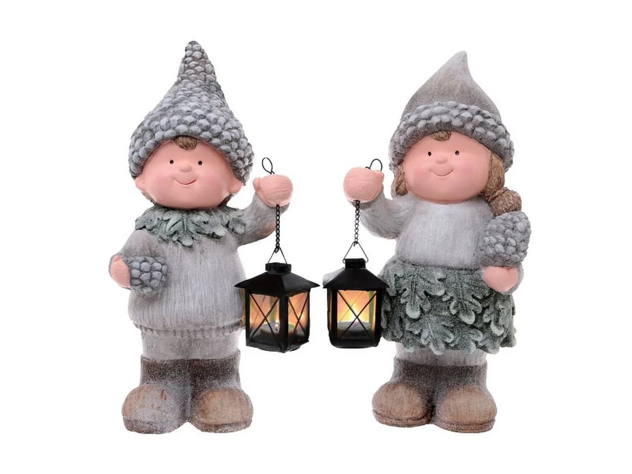 Dragimex Gartenfigur Gartenkinder Magnesia Grau