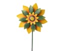 finehomegarden Gartenstecker Sonnenblume Windrad Metall gelb/grün Bild 2