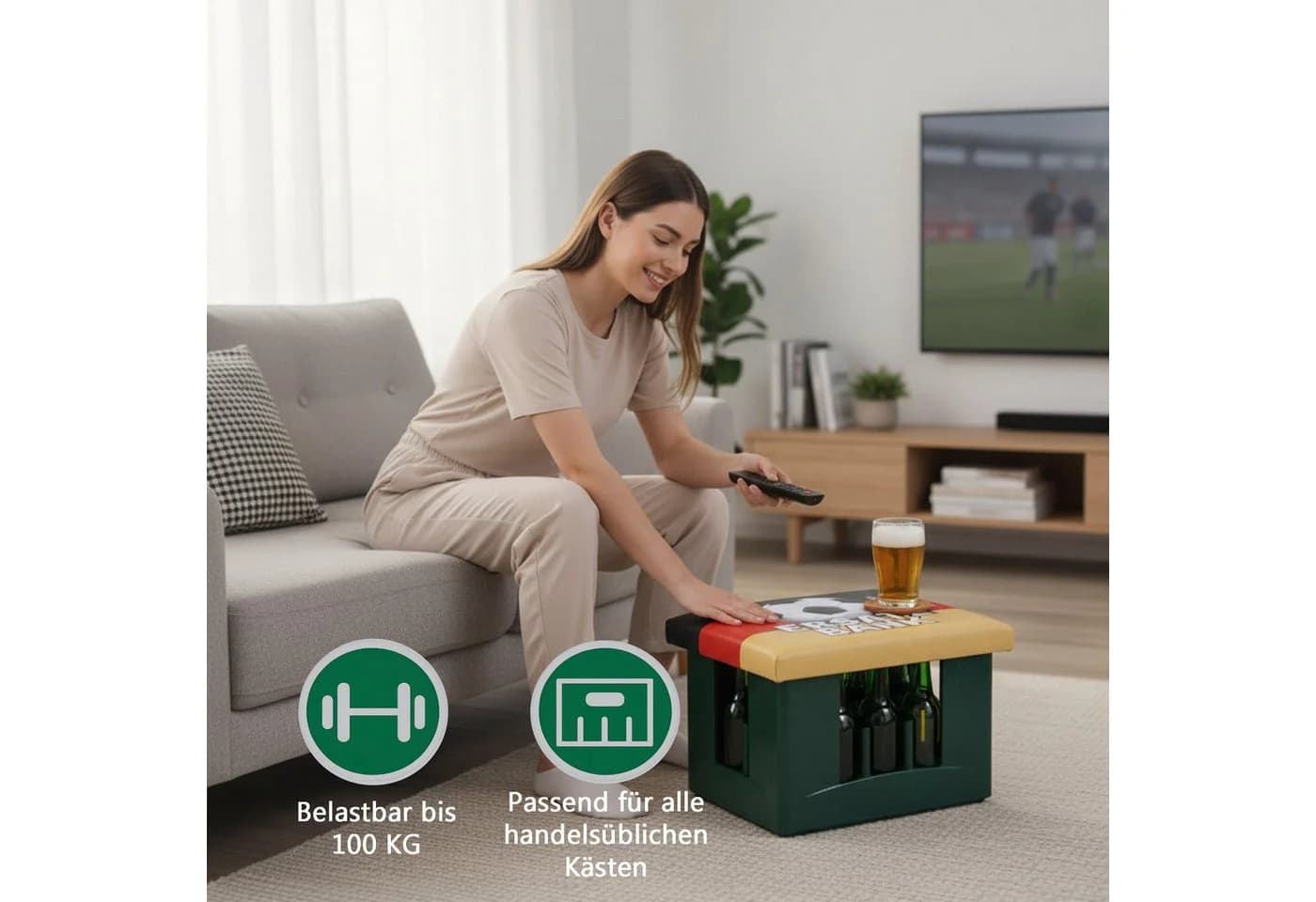 Cult at Home Bierkastenauflage Hocker WM 2026 Deutschland - Bild 5
