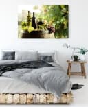 Pixxprint Leinwandbild Weintrauben am Fass Bunt Grün Bild 3