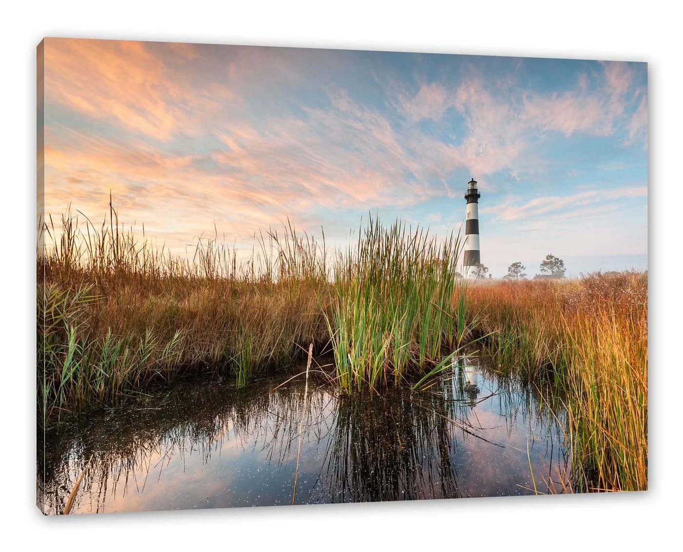 Pixxprint Leinwandbild Leuchtturm Bunt Grün - Bild 2