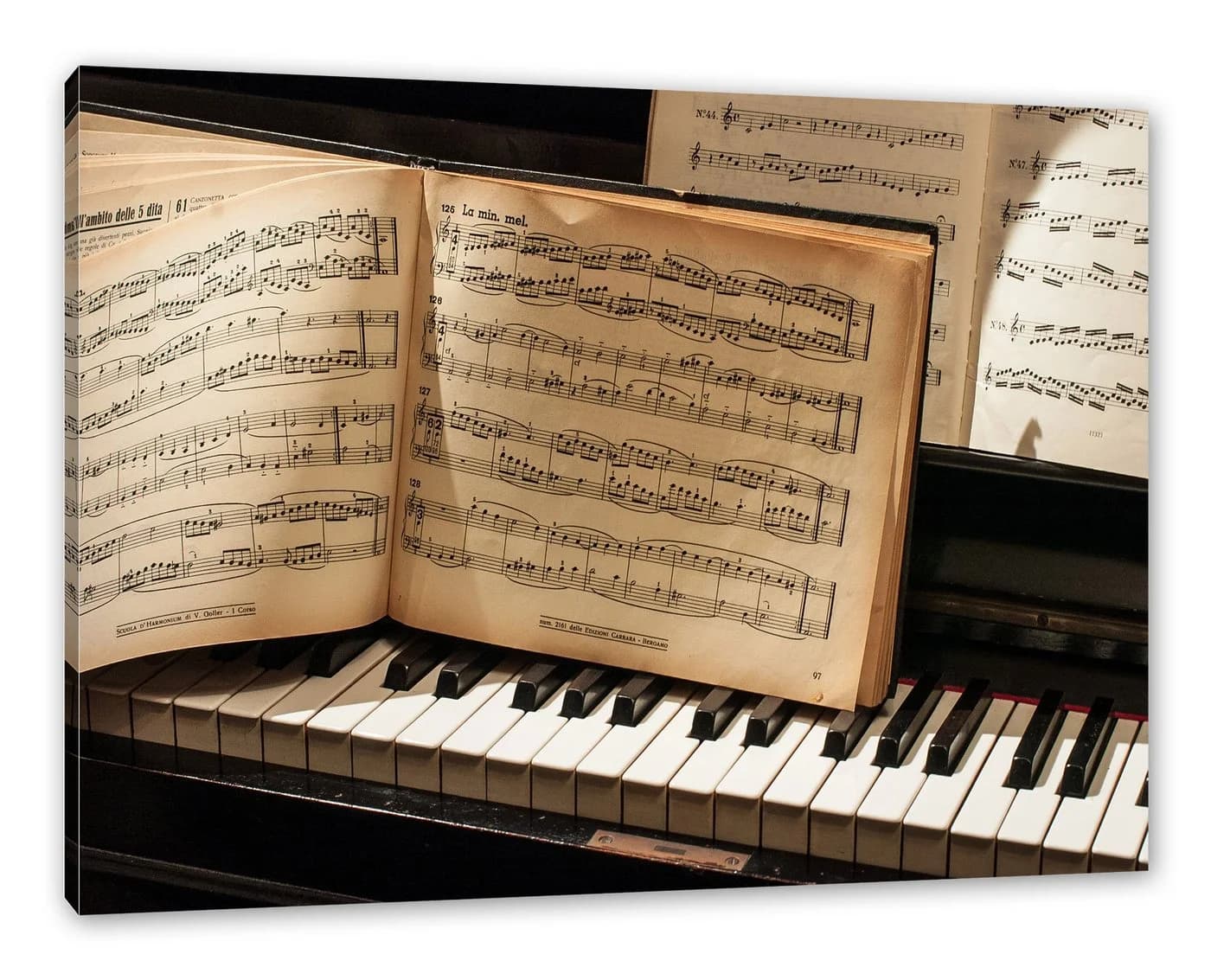 Pixxprint Leinwandbild Klavier Noten Piano Bunt - Bild 2