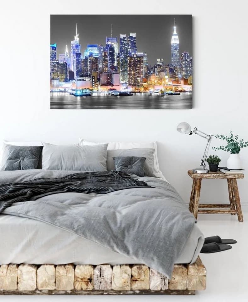 Pixxprint Leinwandbild New York Skyline Bunt Modern - Bild 3