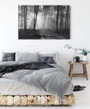 Pixxprint Leinwandbild Wald mit Sonnenstrahlen Bunt Bild 3