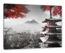 Pixxprint Leinwandbild Japanischer Tempel im Herbst Bunt Bild 2