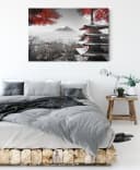 Pixxprint Leinwandbild Japanischer Tempel im Herbst Bunt Bild 3