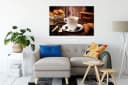 Pixxprint Leinwandbild Kaffee Bunt Echtholzrahmen Bild 1