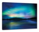 Pixxprint Leinwandbild Finnische Polarlichter Modern Bunt Bild 2