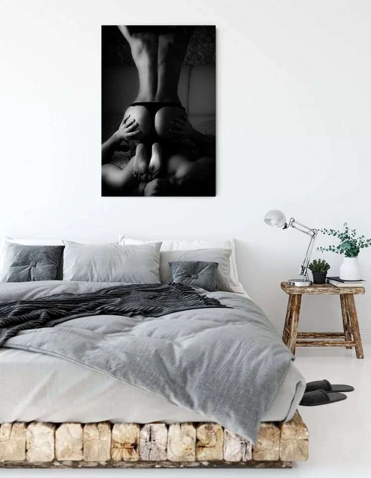 Pixxprint Leinwandbild Erotisches Paar Bunt Schwarz - Bild 3