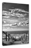 Pixxprint Leinwandbild Weg zum Strand am Meer Bunt Bild 2