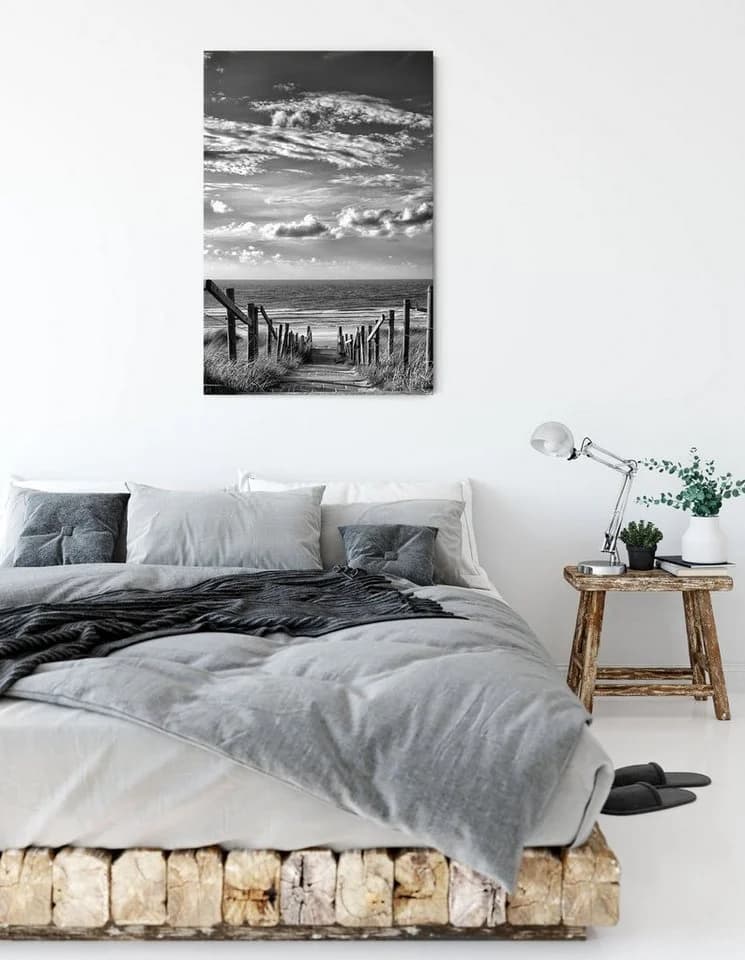 Pixxprint Leinwandbild Weg zum Strand am Meer Bunt - Bild 3