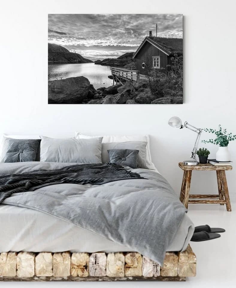 Pixxprint Leinwandbild Sonnenaufgang Fjord Norwegens Bunt - Bild 3