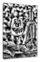 Pixxprint Leinwandbild Wein und Weintrauben Bunt Bild 2