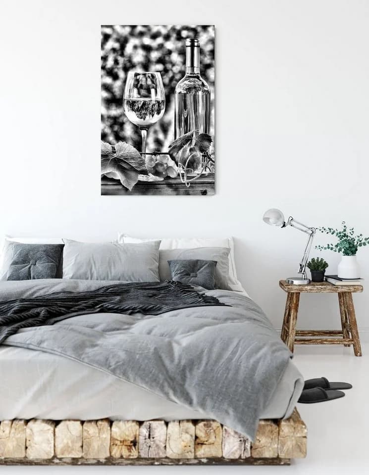 Pixxprint Leinwandbild Wein und Weintrauben Bunt - Bild 3