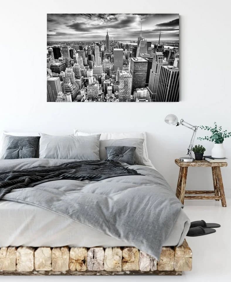 Pixxprint Leinwandbild Skyline New York Urban Deko - Bild 3