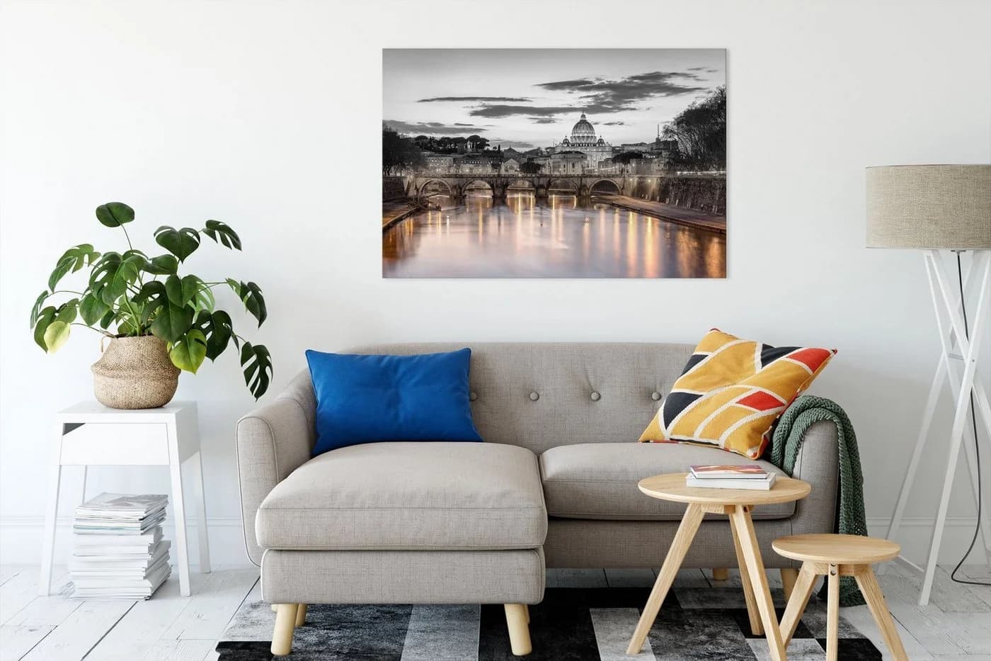 Pixxprint Leinwandbild Basilika St. Peter Rom Bunt