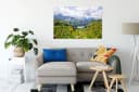 Pixxprint Leinwandbild Wiesenblumen in den Bergen Bunt Bild 1