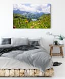 Pixxprint Leinwandbild Wiesenblumen in den Bergen Bunt Bild 3