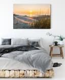 Pixxprint Leinwandbild Dünenblick Meer Sonnenuntergang Bild 3
