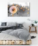 Pixxprint Leinwandbild Nahaufnahme Pusteblume Sonnenuntergang B&W Detail Bild 3