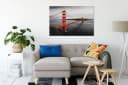 Pixxprint Leinwandbild Golden Gate Bridge B&W Detail Bild 1