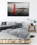 Pixxprint Leinwandbild Golden Gate Bridge B&W Detail Bild 3