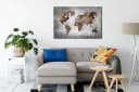 Pixxprint Leinwandbild Weltkarte Altes Holz B&W Detail Bild 1