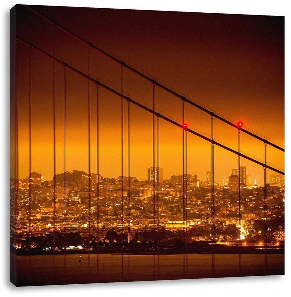 Pixxprint Leinwandbild San Francisco Skyline Bunt - Bild 2