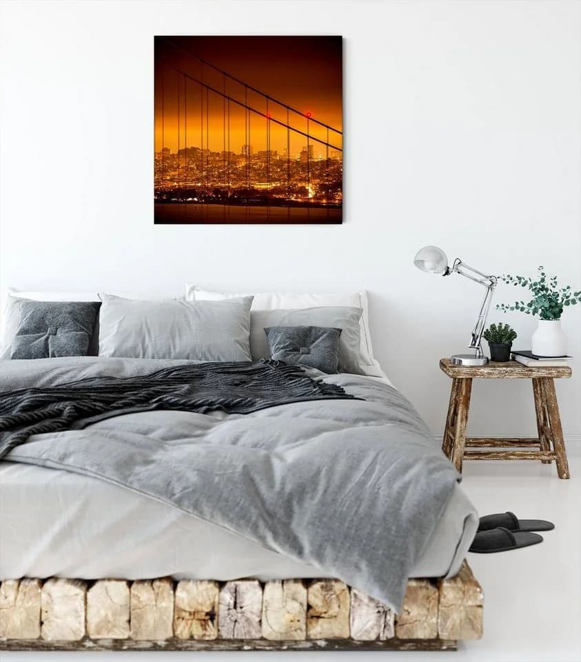Pixxprint Leinwandbild San Francisco Skyline Bunt - Bild 3