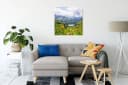 Pixxprint Leinwandbild Wiesenblumen in den Bergen Bunt Bild 1