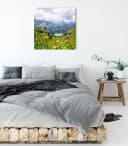 Pixxprint Leinwandbild Wiesenblumen in den Bergen Bunt Bild 3