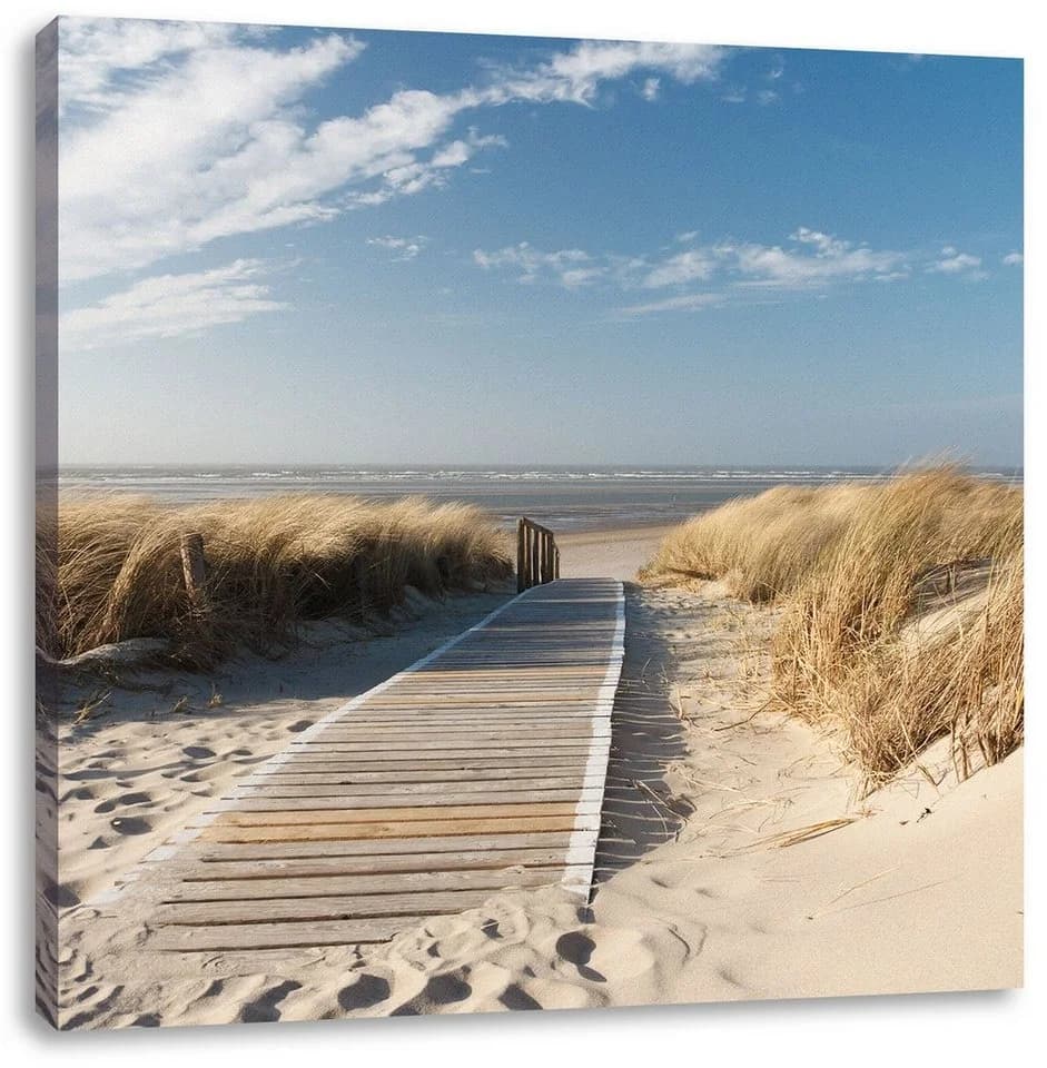 Pixxprint Leinwandbild Weg zum Strand durch die Dünen - Bild 2
