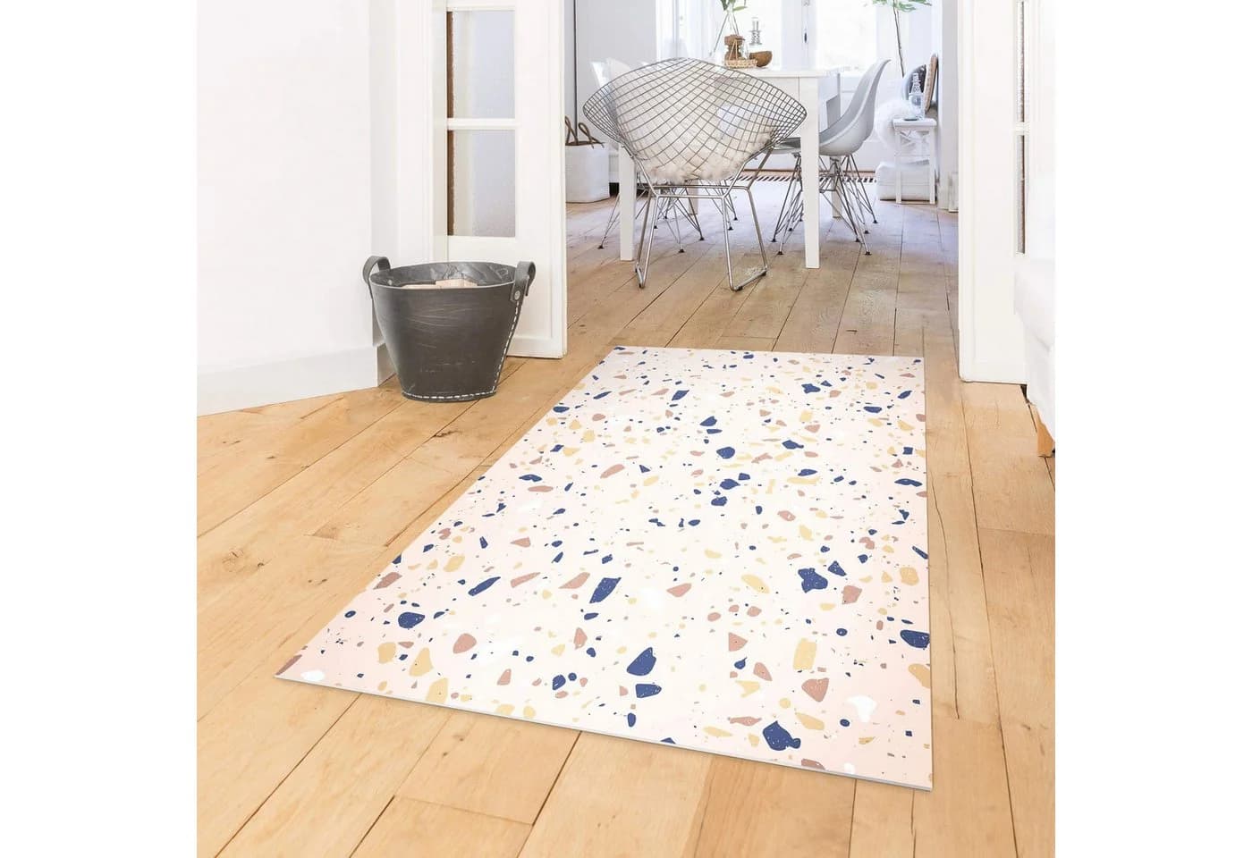 Bilderdepot24 Vinylteppich Beige Terrazzo Muster Nass Wischbar - Bild 3