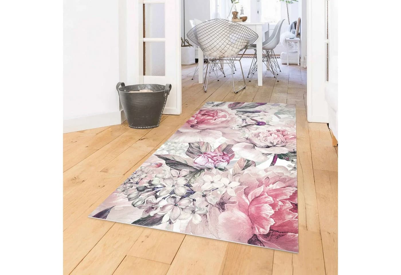 Bilderdepot24 Vinyl-Teppichläufer Rosa Blumen Landhaus - Bild 3