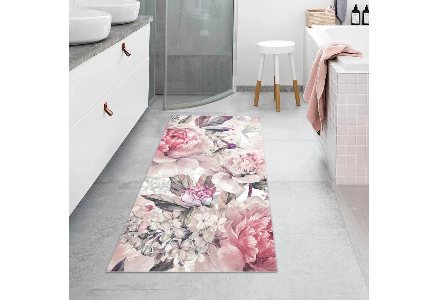 Bilderdepot24 Vinyl-Teppichläufer Rosa Blumen Landhaus - Bild 4