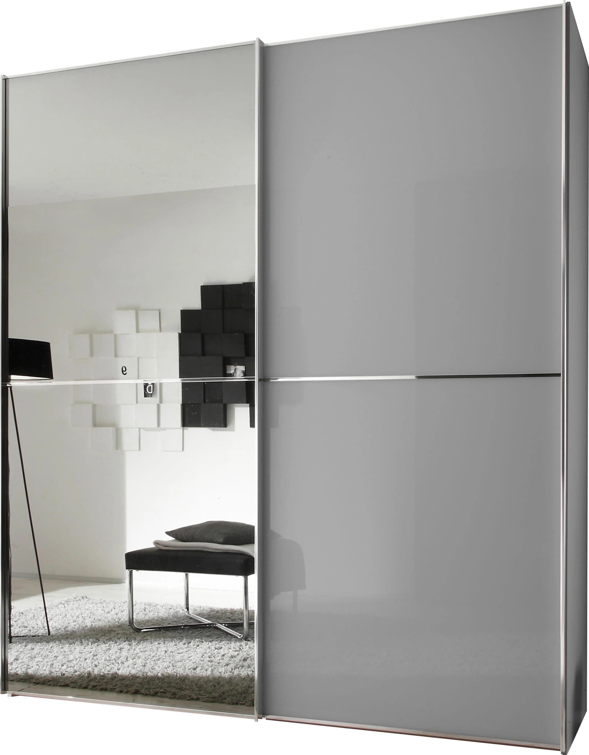 Schwebetürenschrank STAUD Sinfonie Plus Glas und Spiegel-Frontkombination