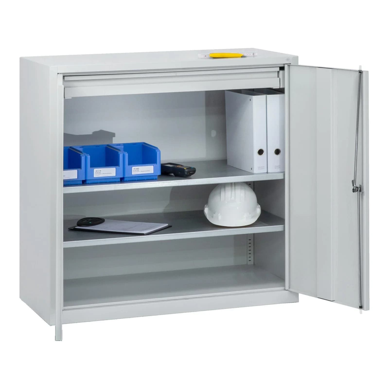 C+P Stahl-Flügeltürenschrank Serie 89 Lichtgrau