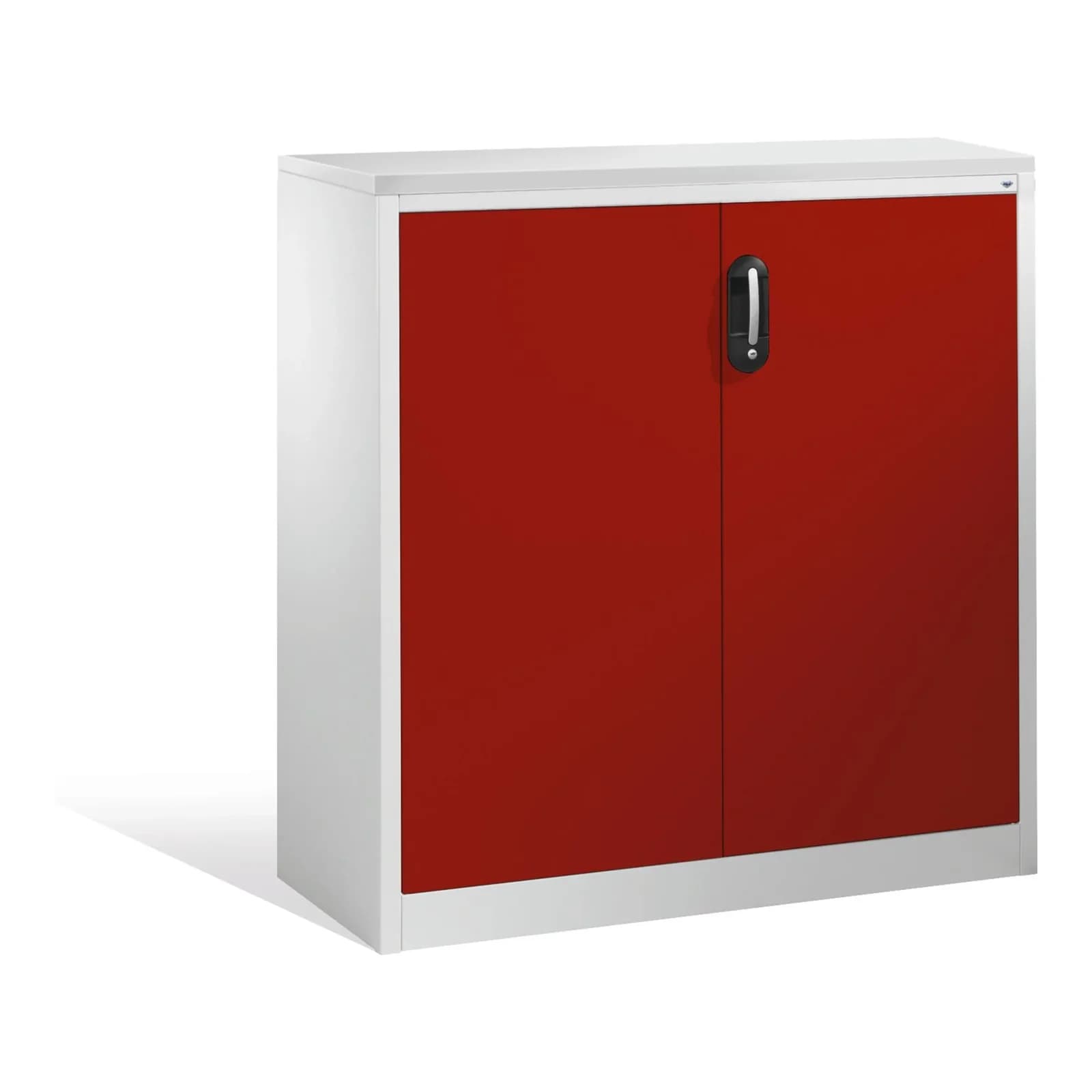 C+P Akten-Sideboard Acurado mit Drehtüren, 3 Ordnerhöhen, Rubinrot/Lichtgrau
