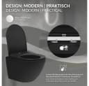 LuxeBath Wand-WC Spülrandlos Schwarz matt mit Softclose WC-Sitz Bild 3