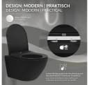 LuxeBath Spülrandloses Hänge-WC Schwarz Matt mit Softclose-Sitz Bild 3