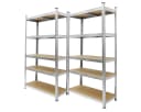 ECD Germany Schwerlastregal 2-tlg. Metall/MDF Silber bis 750kg Bild 2
