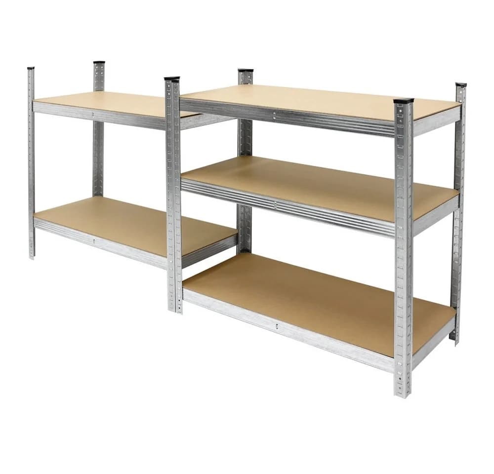 ECD Germany Schwerlastregal 2-tlg. Metall/MDF Silber bis 750kg - Bild 3