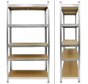 ECD Germany Schwerlastregal 2-tlg. Metall/MDF Silber bis 750kg Bild 4