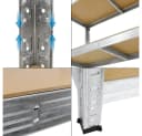 ECD Germany Schwerlastregal 2-tlg. Metall/MDF Silber bis 750kg Bild 5